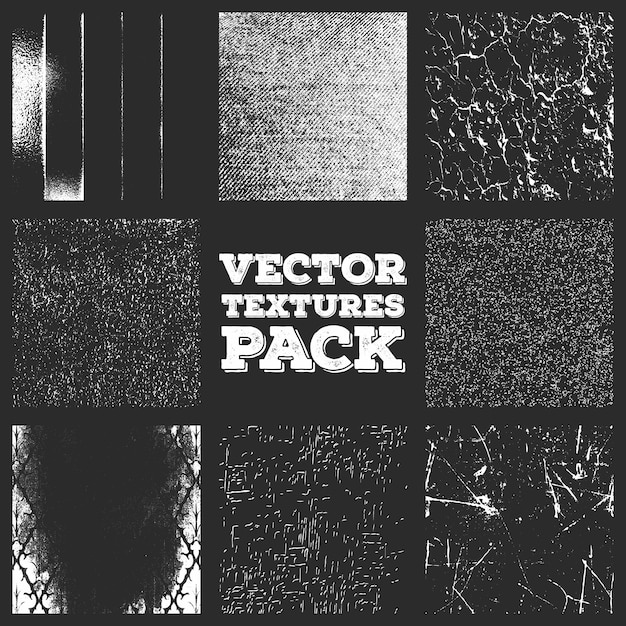 Paquete de textura de vectores de grunge en apuros gratis