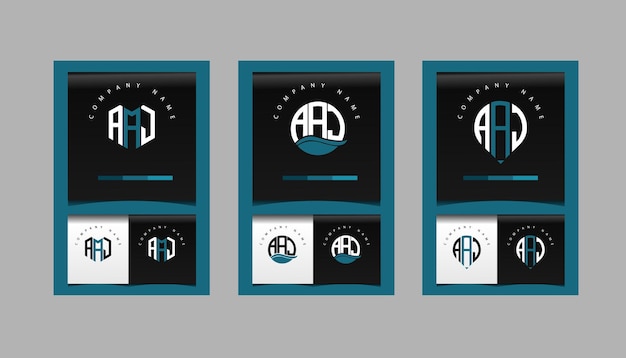 Paquete de vector de diseño de logotipo de letra inicial moderna AAJ