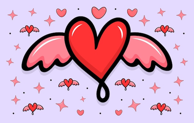 Paquete de vectores de amor, conjunto de ilustración de amor, ilustración gráfica de vector de amor de San Valentín