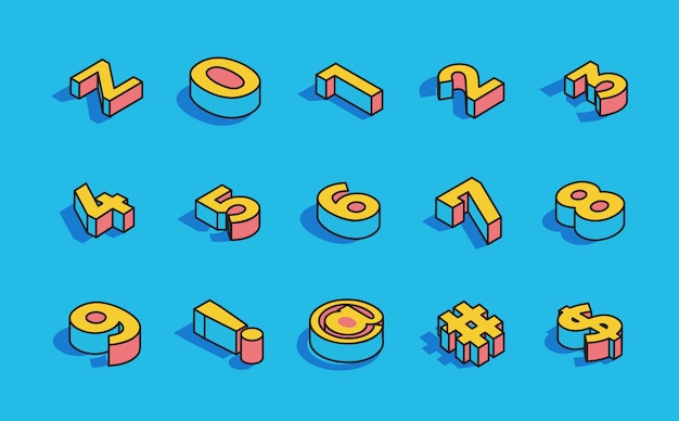 Paquete de vectores de efectos de texto 3D