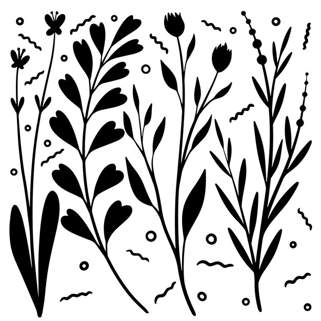 El paquete de vectores de flores silvestres
