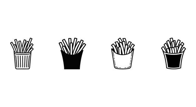 Paquete de vectores de papas fritas de perfección de papa frita