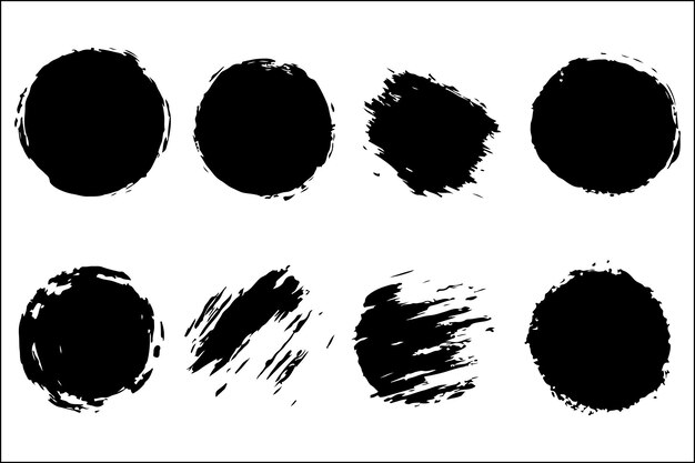 El paquete de vectores de pincel de tinta Grunge dibujado a mano