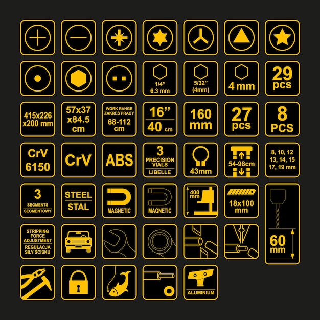 Vector paquete de vectores de signos