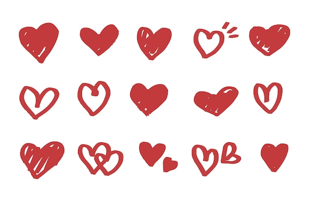 El paquete vectorial de dibujos dibujados de amor