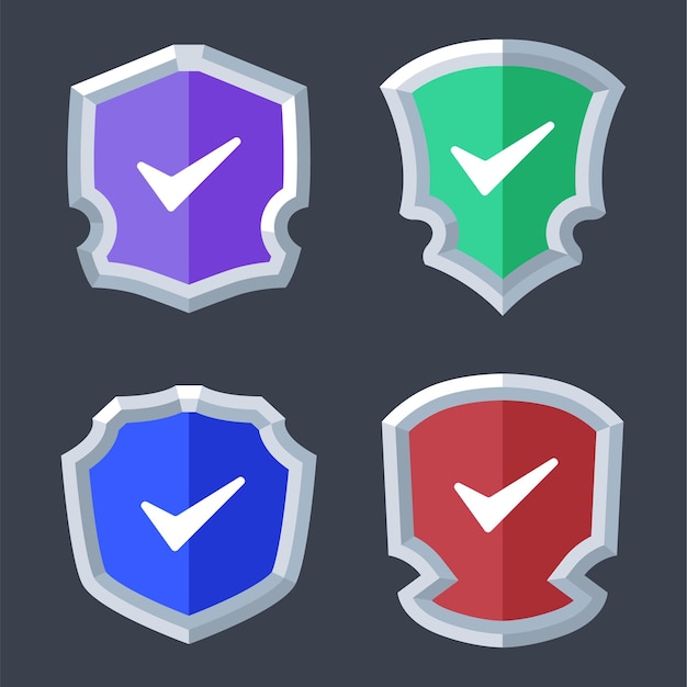 Paquete vectorial de escudo en varios diseños y formas