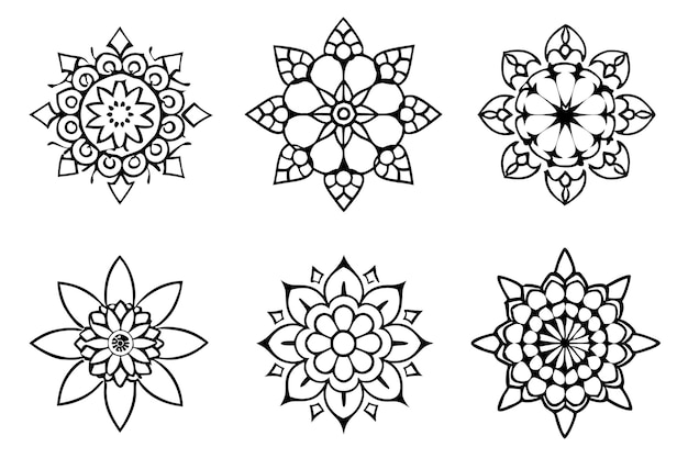 Paquete vectorial de mandalas Conjunto de ilustraciones de mandalas diversas
