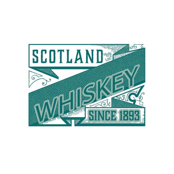 Paquete de whisky de logos e insignia