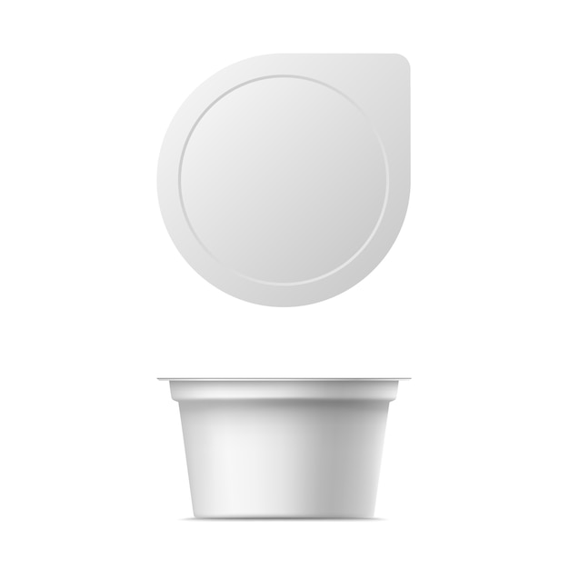 Paquete de yogurt realista. Aislado