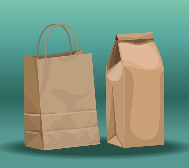 Vector paquetes de bolsas ecológicas