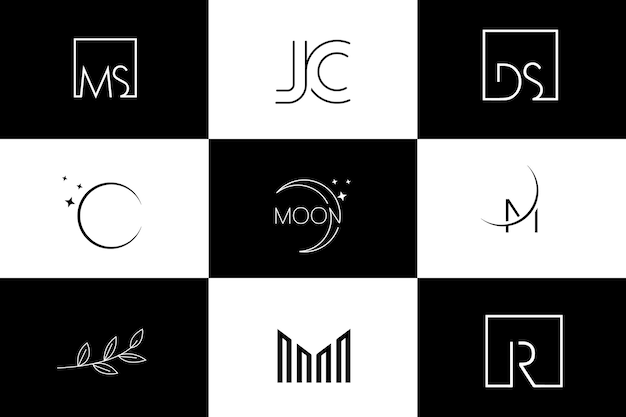 Paquetes de diseño de logotipos de lujo profesional