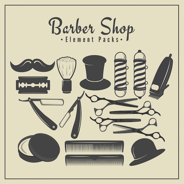 Paquetes de elementos de barbería