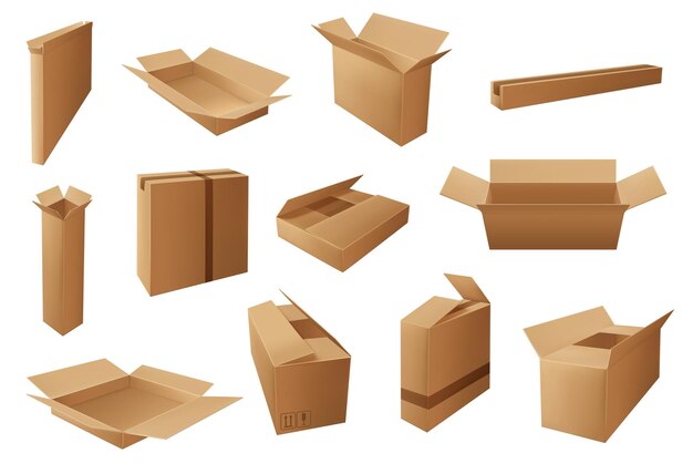 Vector paquetes de entrega cajas paquetes y paquetes