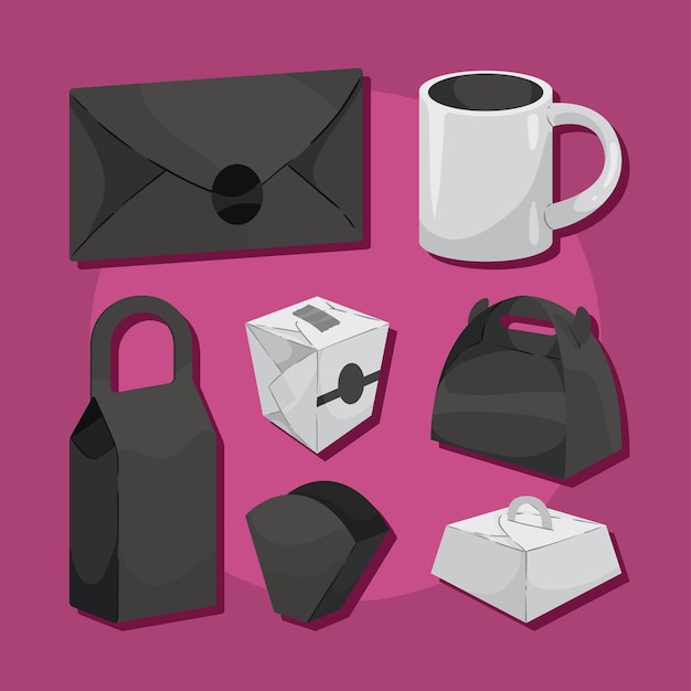 Vector paquetes de maquetas de conjunto de iconos