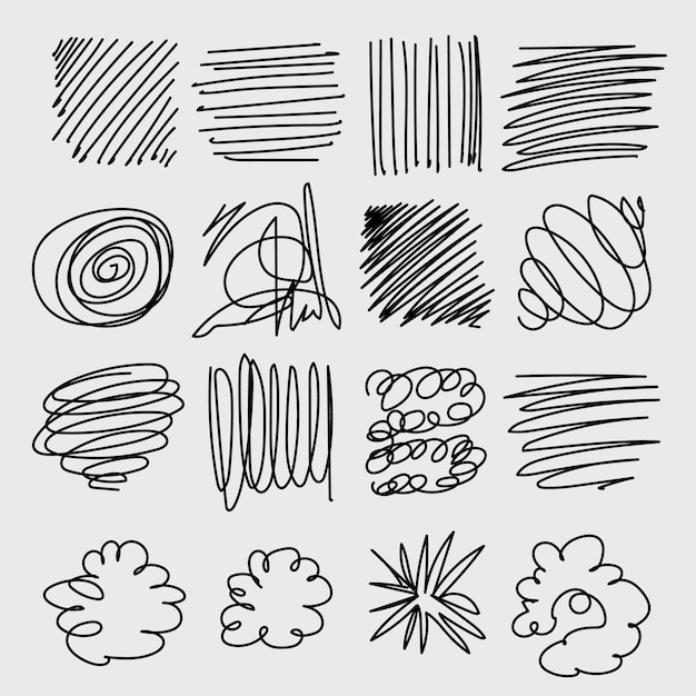 paquetes negros diseño de garabateo abstracto