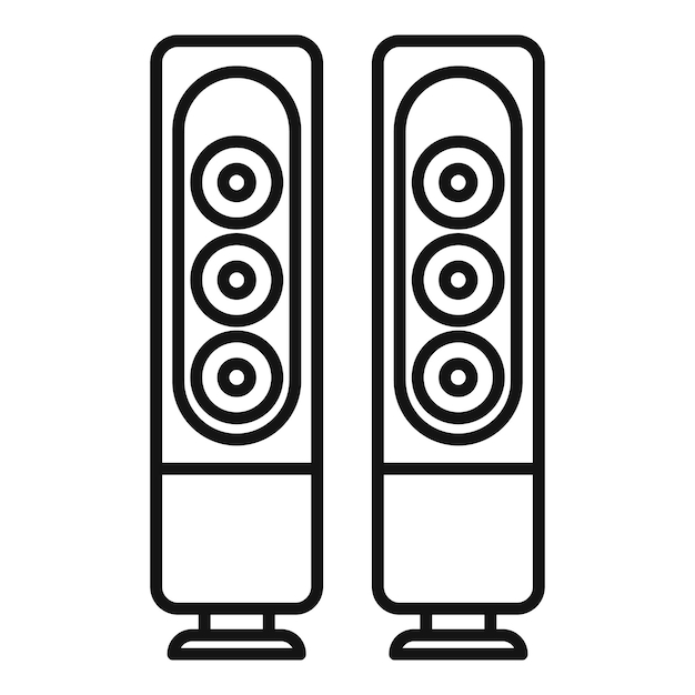 Un par de altavoces altos en el suelo que emiten un sonido de alta calidad