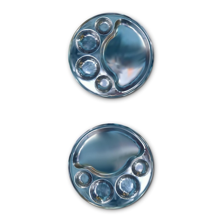 Vector un par de aretes azules con un fondo blanco.