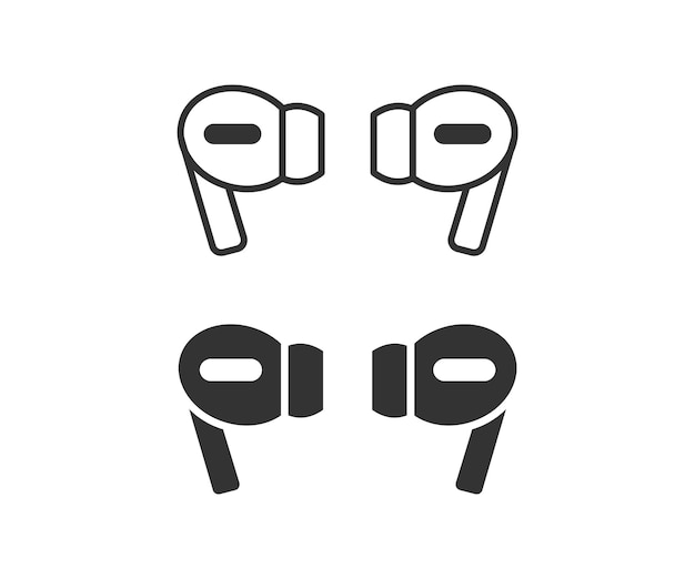 Par de auriculares inalámbricos icono de diseño de ilustración vectorial