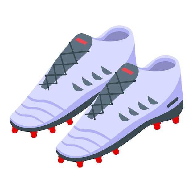 Par de botas de fútbol icono isométrica de par de botas de fútbol icono vectoriales para diseño web aislado sobre fondo blanco