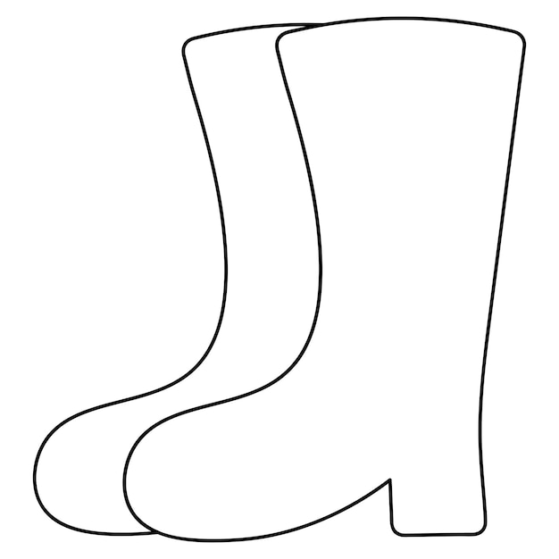 Un par de botas de goma Esbozo Ropa especial que protege los pies del agua y la suciedad Estilo Doodle
