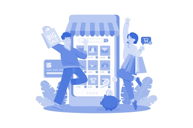 Par de compras para un descuento