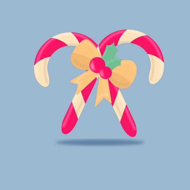 Par de dulces de Navidad rosa sobre fondo azul.