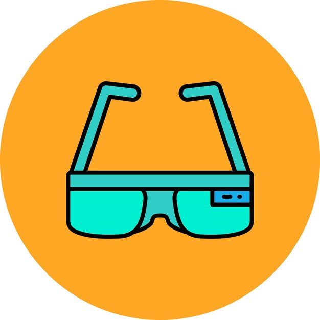 Vector un par de gafas 3d con una lente azul en la parte superior