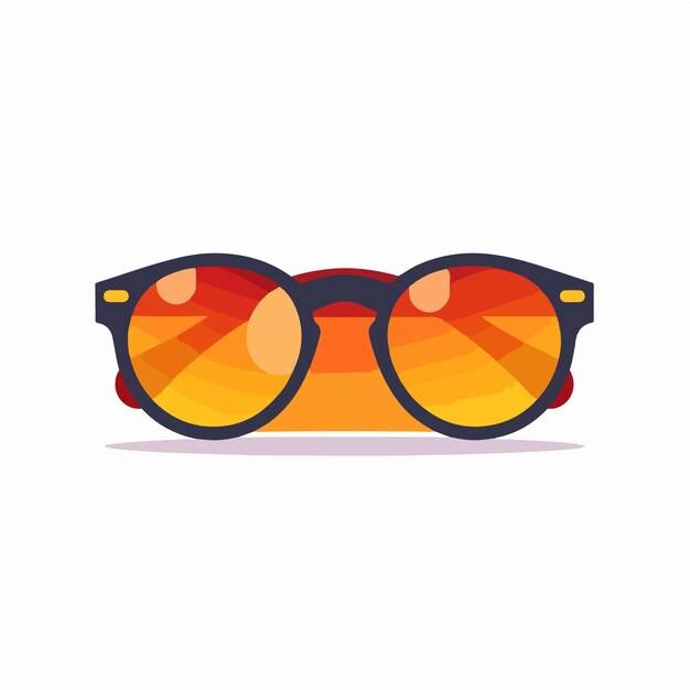 Un par de gafas de sol con lentes amarillas y lentes naranjas.