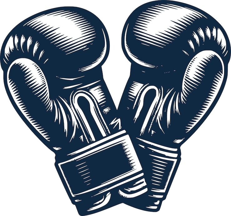 un par de guantes de boxeo con un fondo azul
