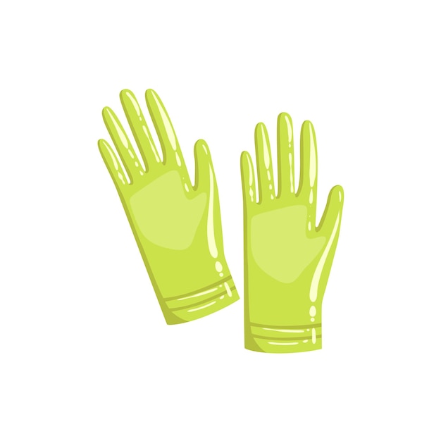 Par de guantes de goma verde