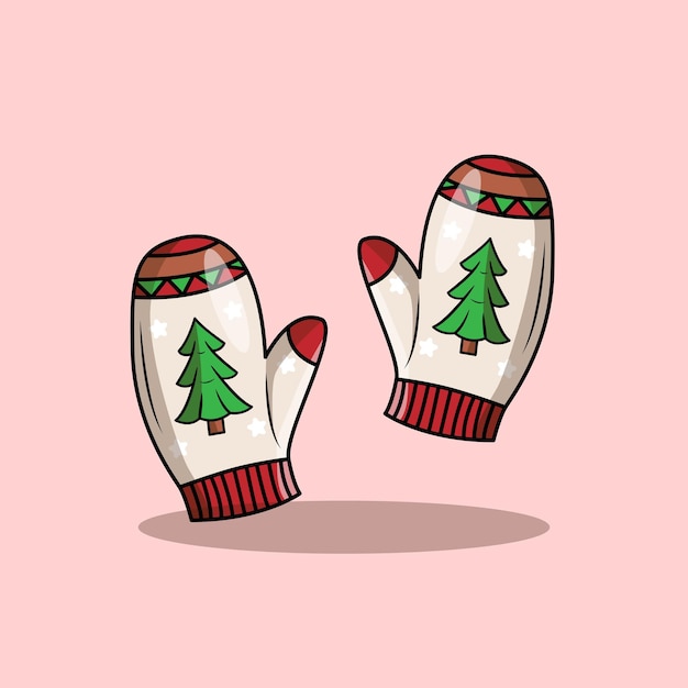 Vector un par de guantes de navidad