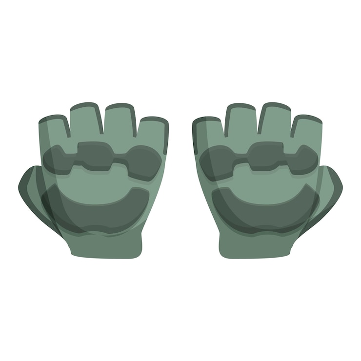 Vector un par de guantes tácticos militares sin dedos que protegen las manos