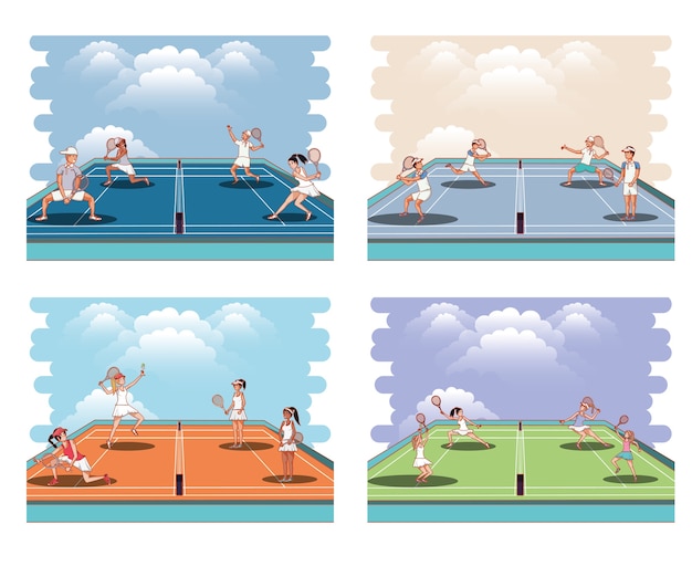 par de jugadores jugadores de tenis