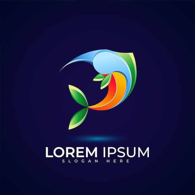 Un par de logotipos de peces con hermosos colores degradados.