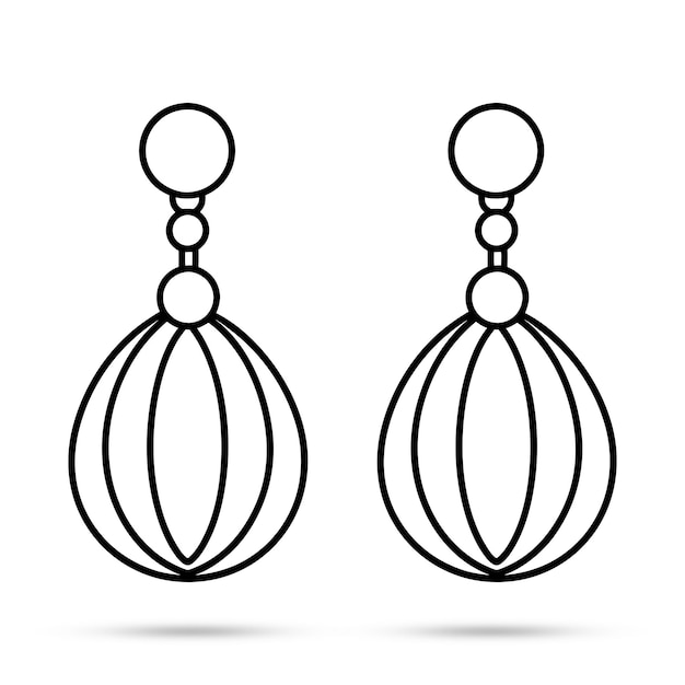 Un par de pendientes de diseño de silueta