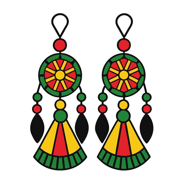 un par de pendientes con flores y hojas
