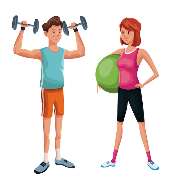 Par de práctica deportiva de entrenamiento