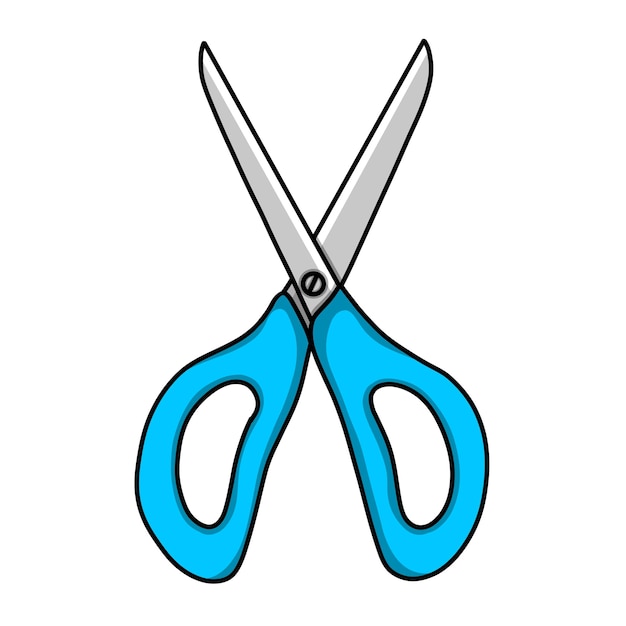 un par de tijeras azules con un mango azul