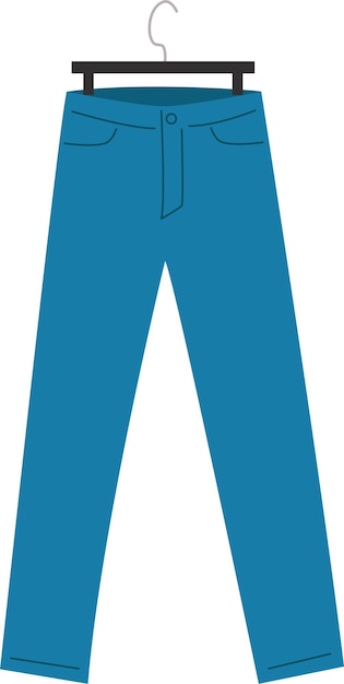 Un par de vaqueros azules en una percha Ilustración vectorial con fondo transparente
