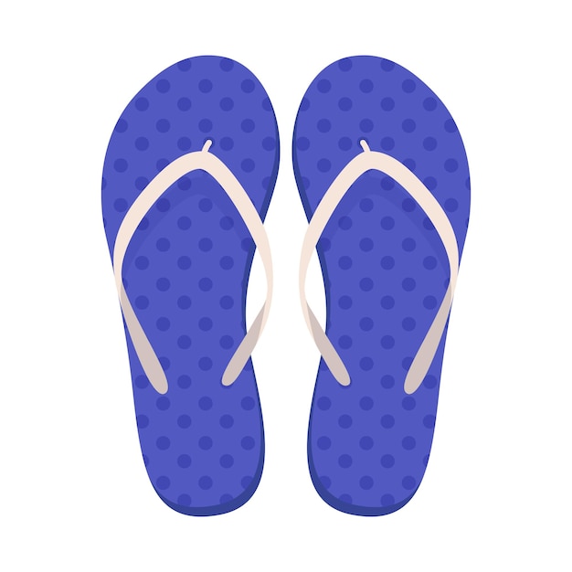 Par de zapatillas de playa Chanclas de verano Ilustración de vector plano