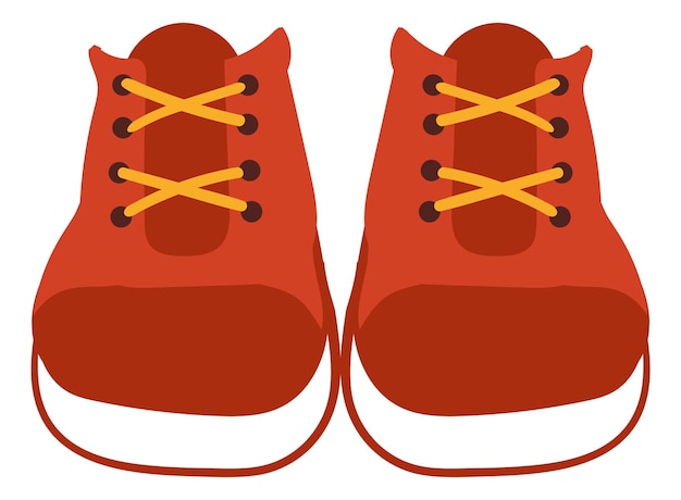 Vector par de zapatillas rojas zapatos de niño de dibujos animados lindo