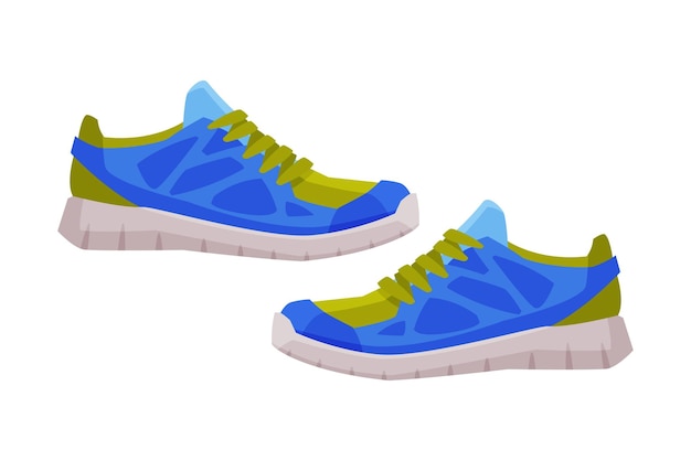 Vector par de zapatos deportivos azules ilustración vectorial de equipos de acondicionamiento físico y deportivos en fondo blanco