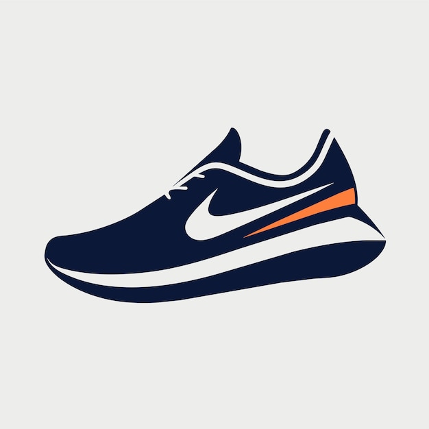 Vector un par de zapatos elegantes exhibidos sobre un fondo blanco sencillo un gráfico elegante de un diseño de logotipo vectorial moderno minimalista y sencillo de un zapato para correr
