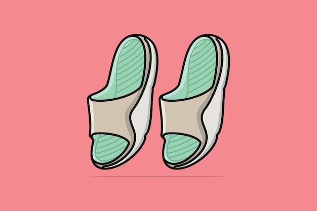 Par de zapatos para hombres zapatillas para zapatos diseño vectorial de logotipo concepto de icono de objeto de moda para hombres