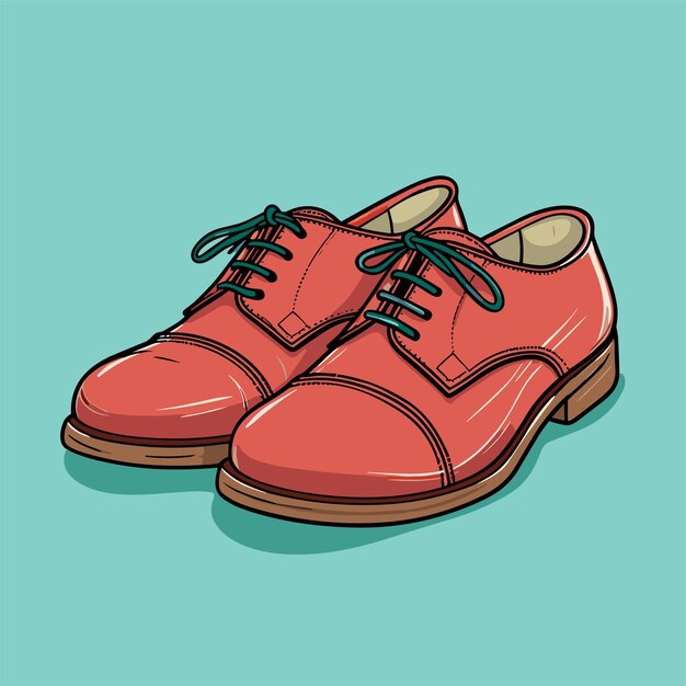 Un par de zapatos retro vintage para hombres ilustración simple de vector plano