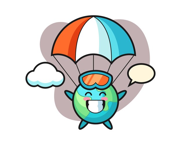 Paracaidismo de dibujos animados de la tierra
