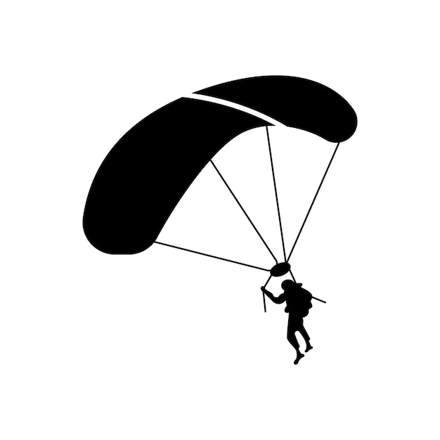 Vector paracaidismo o parapente icono vector ilustración símbolo diseño