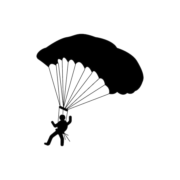 Paracaidismo o parapente icono vector ilustración símbolo diseño