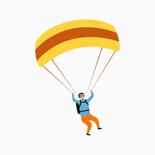 Paracaidista volando con paracaídas Paracaidismo paracaidismo y deporte extremo concepto de ocio activo