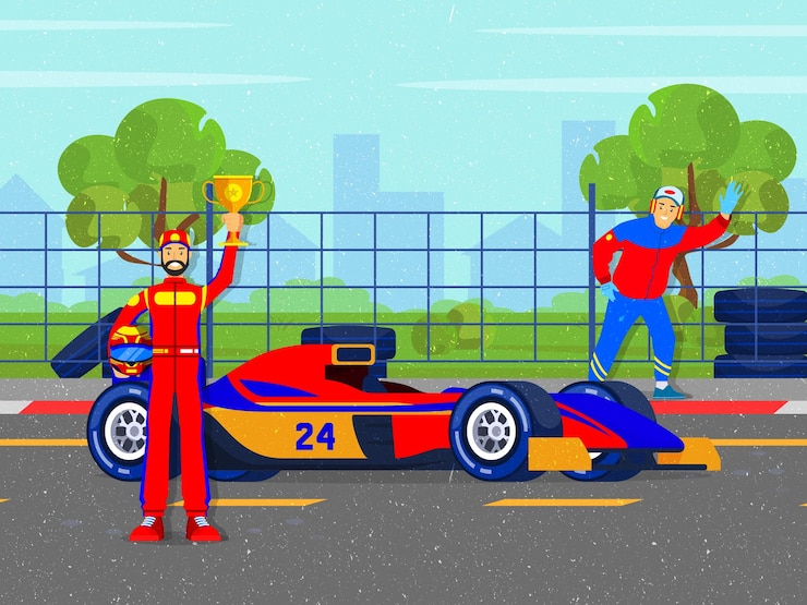 Vector parada en boxes de fórmula uno 7